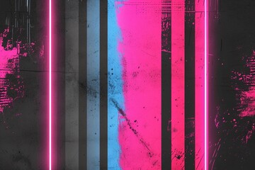 Vintage Neon Nostalgia: A poster backdrop with a retro touch, blending dark blue and neon pink with grunge effects for a nostalgic and vibrant appeal.