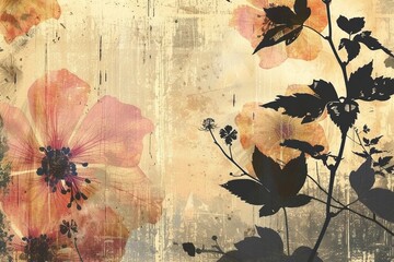 Floral Fusion Grunge: An abstract floral background with a blend of natural grunge textures, creating a harmonious fusion of organic and gritty elements.