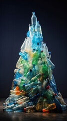 Fototapeta premium ai generative illustration of a plastic bottle rubbish stack