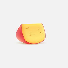 cheese on white background
