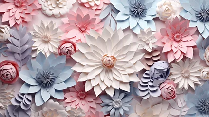 Fotobehang 3D floral medley in pastel colors © Chloe