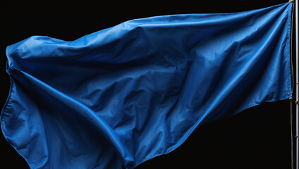 blue flag isolated on black background