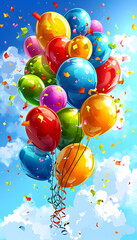 Colorful Balloons Sky