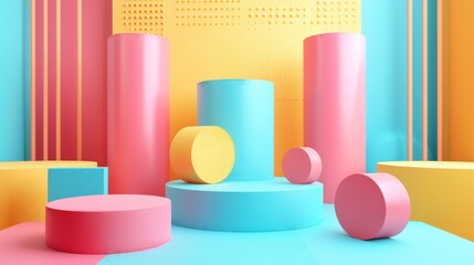 Fototapeta premium minimalist abstract geometric 3d background