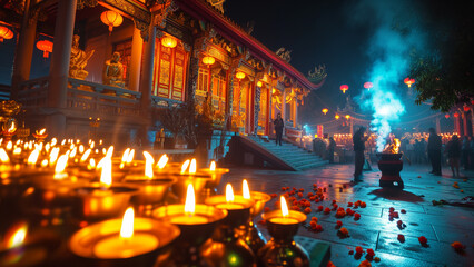 Sacred Illumination: Buddha’s Birthday Celebrations at a Temple