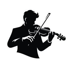 Violinist Silhouette Performing Elegantly