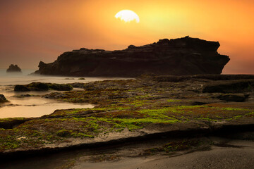 Rock in the ocean at Atuh beach on Nusa Penida island, Indonesia