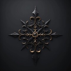 Abstract gothic tribal fire symbol design isolated on dark background