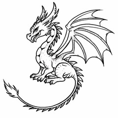 dragon illustration on white background