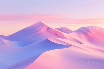 Zelfklevend Fotobehang Desert dunes in soft pastel colors, creative landscape illustration © Cheport