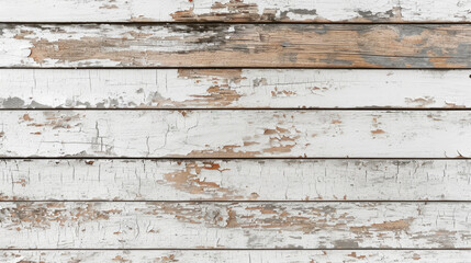 white horizontal wooden planks where the paint has flaked off or is damaged here and there.