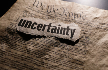 US Constitution with Uncertainty news headline