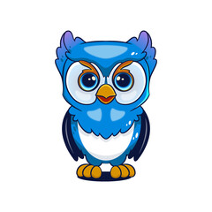 illustration of the owl character  cute, friendly, and charming.