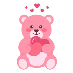 Obraz na płótnie Canvas teddy bear with heart pink valentine’s day