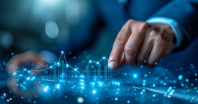 A person's hand delicately traces the illuminated curves of a graph, symbolizing their analytical approach to navigating life's ups and downs