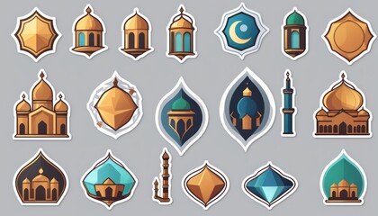 illustration of a set of icons mosque. icon set Ramadan or Ramadhan. icon set vector mosque. Ramadhan icons set promotion. benner. poster. Islamic. ikon masjid. 4k high quality. idea mosque Ramadan