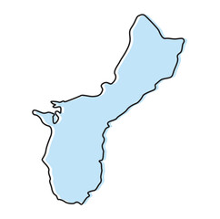 guam map, guam vector, guam outline, guam stylized