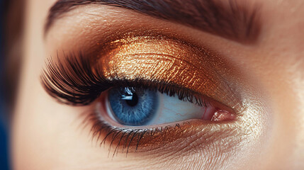 "Eyes of Beauty: Woman's Eye with Beautiful Close-Up Makeup"

