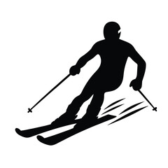 "Dynamic Skiing Silhouette