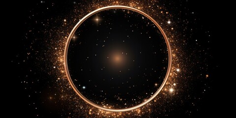 Onyx moonbeam glitter circle of light shine sparkles and rose gold moonlight spark particle - obrazy, fototapety, plakaty