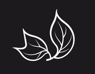 Hand drawn herbal, floral clipart. One line doodle vector