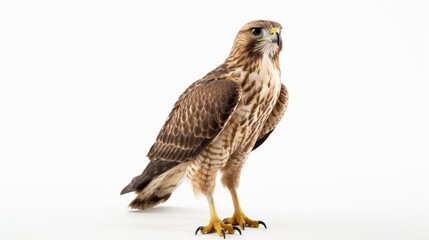 Hawk isolated on a clean white background, showcasing the regal and predatory beauty of this bird of prey