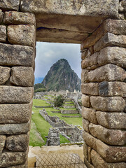 Inca Doorway Framing Huayna Picchu