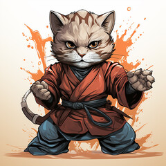 a_cartoon_cat_practicing_krav-maga_flat_colors_isolat
