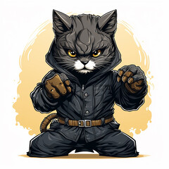 a_cartoon_cat_practicing_krav-maga_flat_colors_isolat
