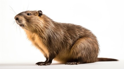 Obraz premium River Rat Beauty: Coypu, also known as a river rat or nutria, isolated on a clean white background
