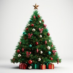 Obraz na płótnie Canvas Radiant Christmas Tree: A Stunning Symbol of Holiday Cheer and Elegance