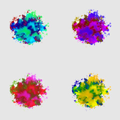 set of watercolor splashes