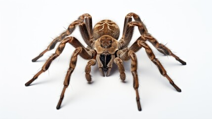 Obraz premium Colorful Xenestis immanis spider isolated on a white background, showcasing its vibrant and exotic appearance in a studio shot, perfect for those fascinated by the beauty of arachnids