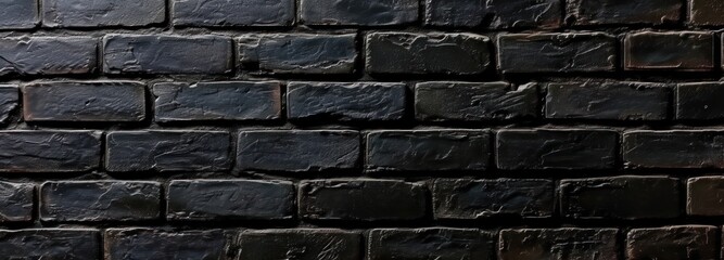 Black Brick Wall With Textured Surface