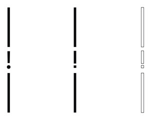 Vertical divider line exclamation mark