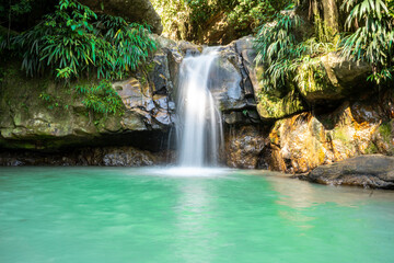 Beautiful waterfall of crystalline water
