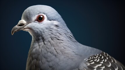 Naklejka premium A gray dove in mid-flight against a pristine black background, symbolizing freedom, peace, and elegance in bird photography
