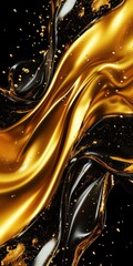 Black and Gold Liquid Background
