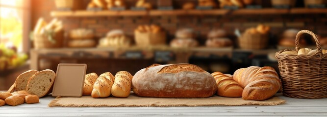 Abundant Bread on Table With Basket