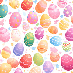 Fototapeta na wymiar Assorted Colored Eggs on White Background