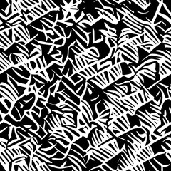 Black and White Pattern With White Letters. Generative AI.