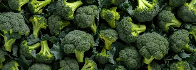 Gordijnen Large Pile of Broccoli © FryArt Studio