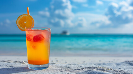 "Chill in a Glass: Cold Refreshing Summer Mixed Cocktail on a White Table"

