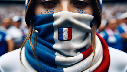 Broderie sur écharpe : Supporter de la France