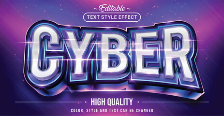 Editable text style effect - Cyber text style theme.