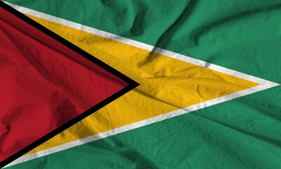 Close up Flag - Guyana