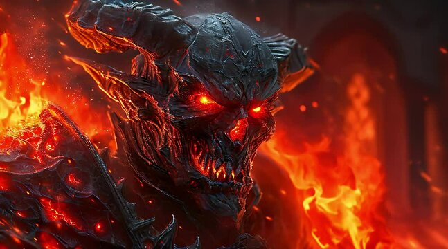 Demon in armor (mov) made with Ai generative technology