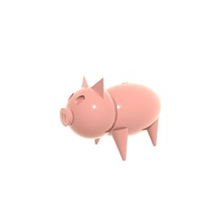 pig piggy bank illustration on pink background