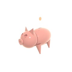 pig piggy bank illustration on pink background