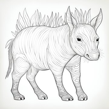 Coloring book for children depicting aaardvark